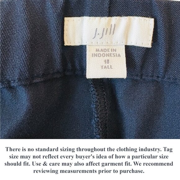 J JIll Womens Cotton Stretch Slim Leg Pants Ankle Navy Blue Size 18 Tall - Picture 9 of 13